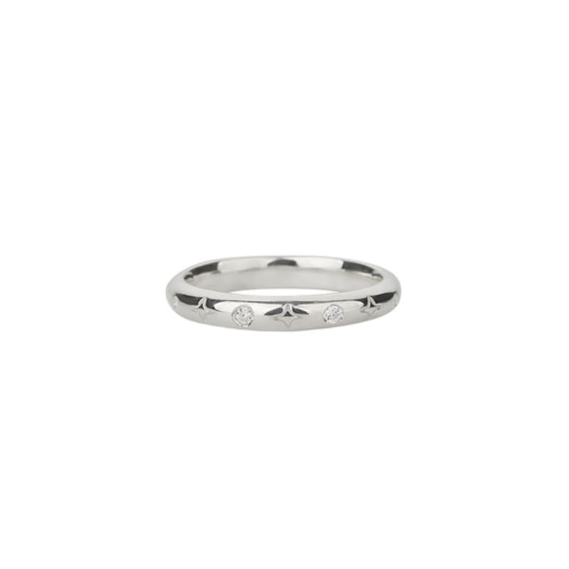XANADU CARVING SPARKLE RING silver