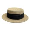 High quality fashion French flat top sunshade straw hat women's seaside vacation sun hat organza pleated elegant top hat