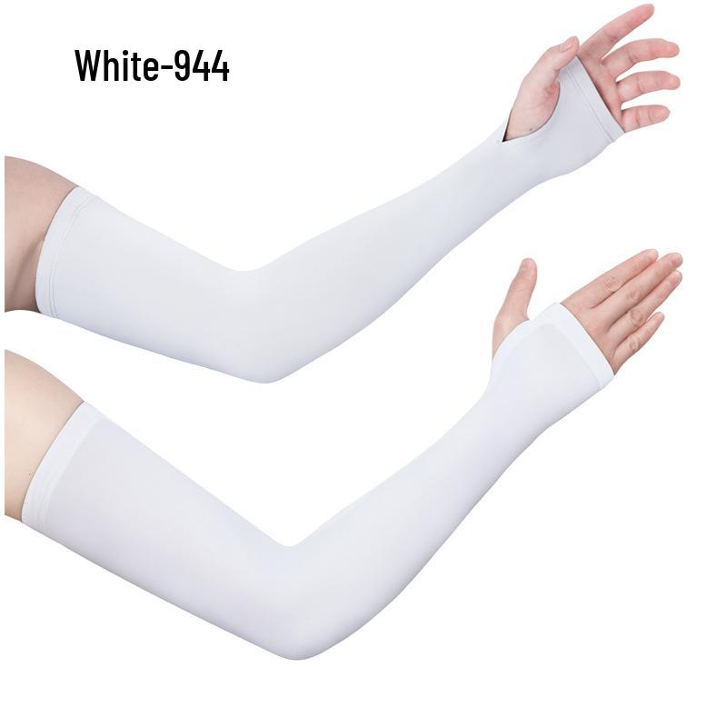 Unisex Ice Silk Sun Protection Sleeves – Breathable UV Protection for Outdoors L белый