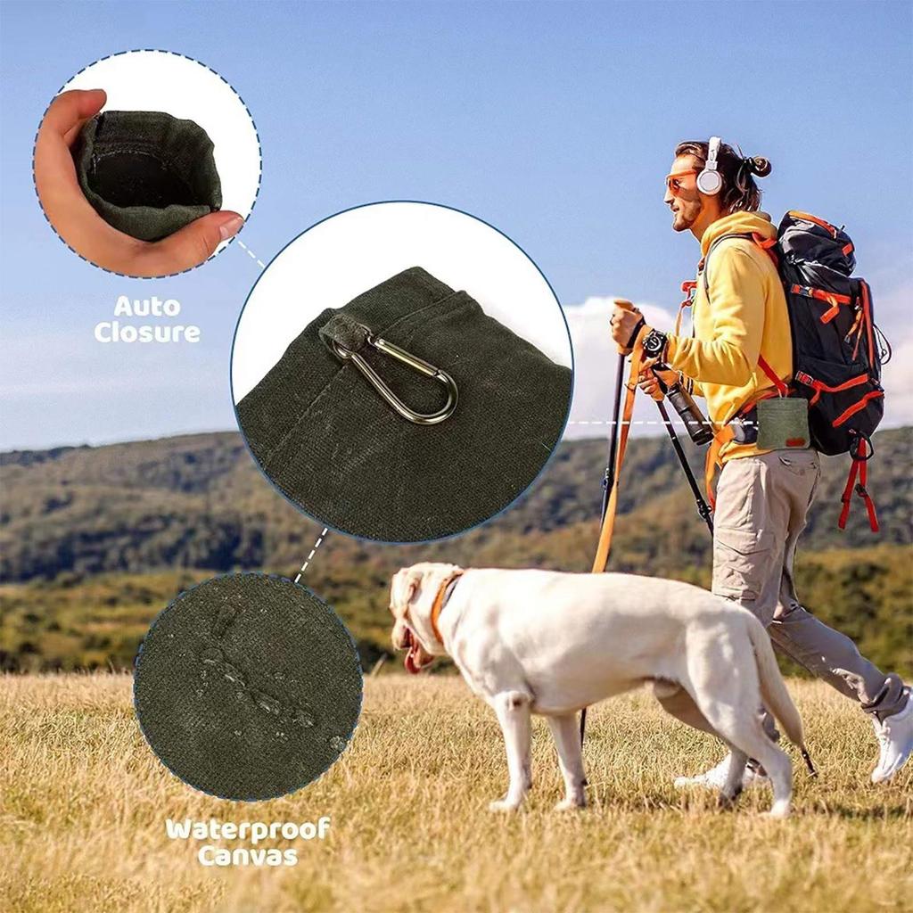 Dog Pouch Auto-Closing- Hands-Free Training Bag For Puppy Rewards, Leak-Proof Portable Pet Snack Dispenser For Walking Outdoor Travel