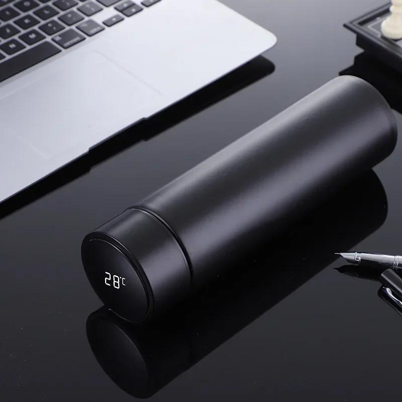 Inteligentní termoska 500 ml Inteligentní termoska LED s displejem teploty Termoska Nerezová vakuová láhev Přenosné lahve na vodu Dospělí