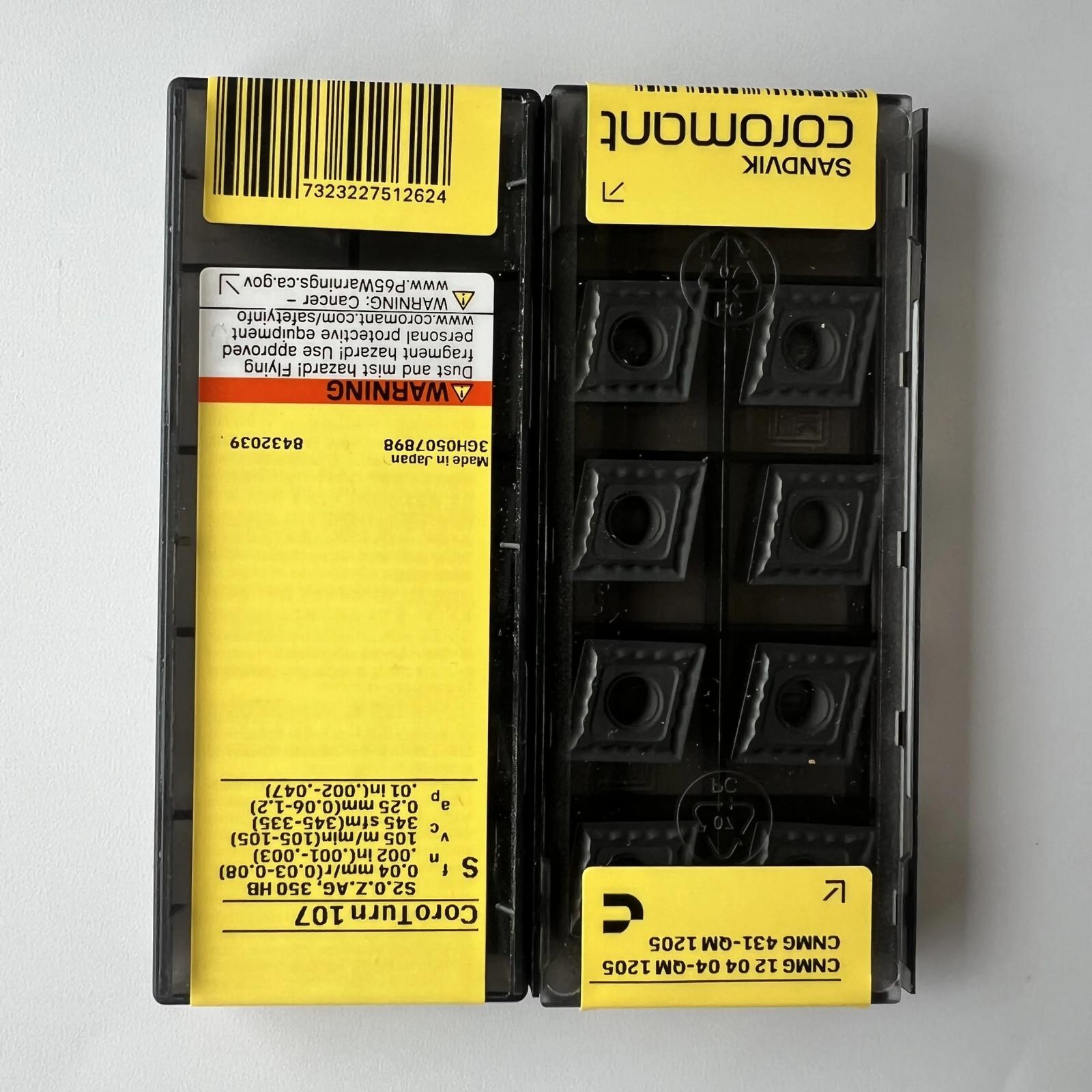 SANDVIK / CNMG120404-QM 1205 / Inserti in Metallo Duro Industriali Indicizzabili 10 Pz