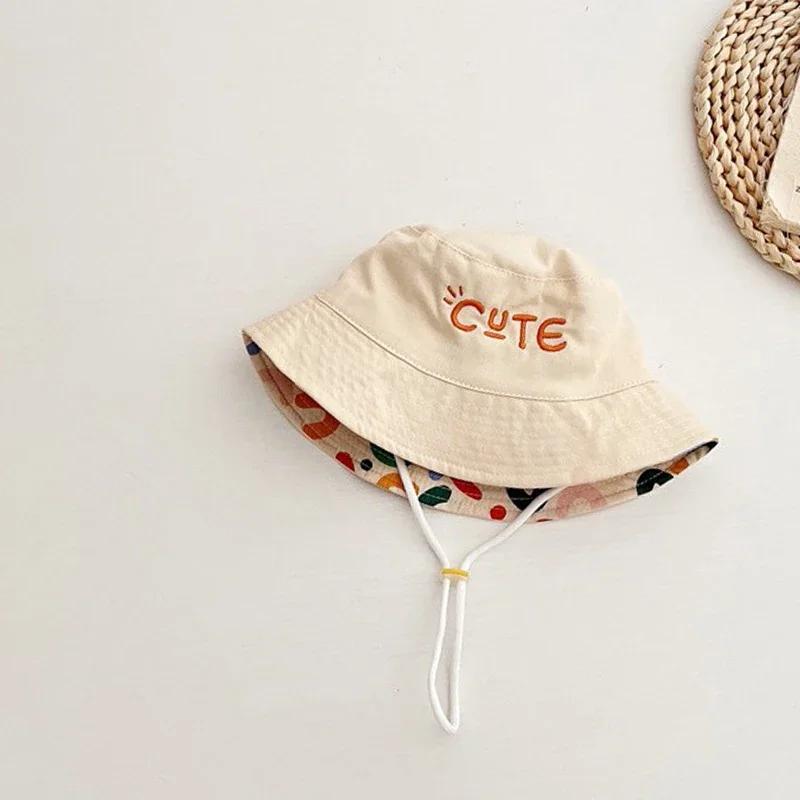 Korean Sweet Baby Girl Bucket Hat Spring Baby Boys Girls Sun Hat Cute Star Wide Brim Infant Toddler Kids Fisherman Panama Cap