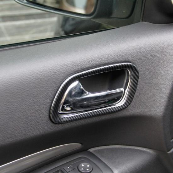 Carbon Fiber Style Inner Door Handle Panel Cover Trim for Dodge Durango 2011+