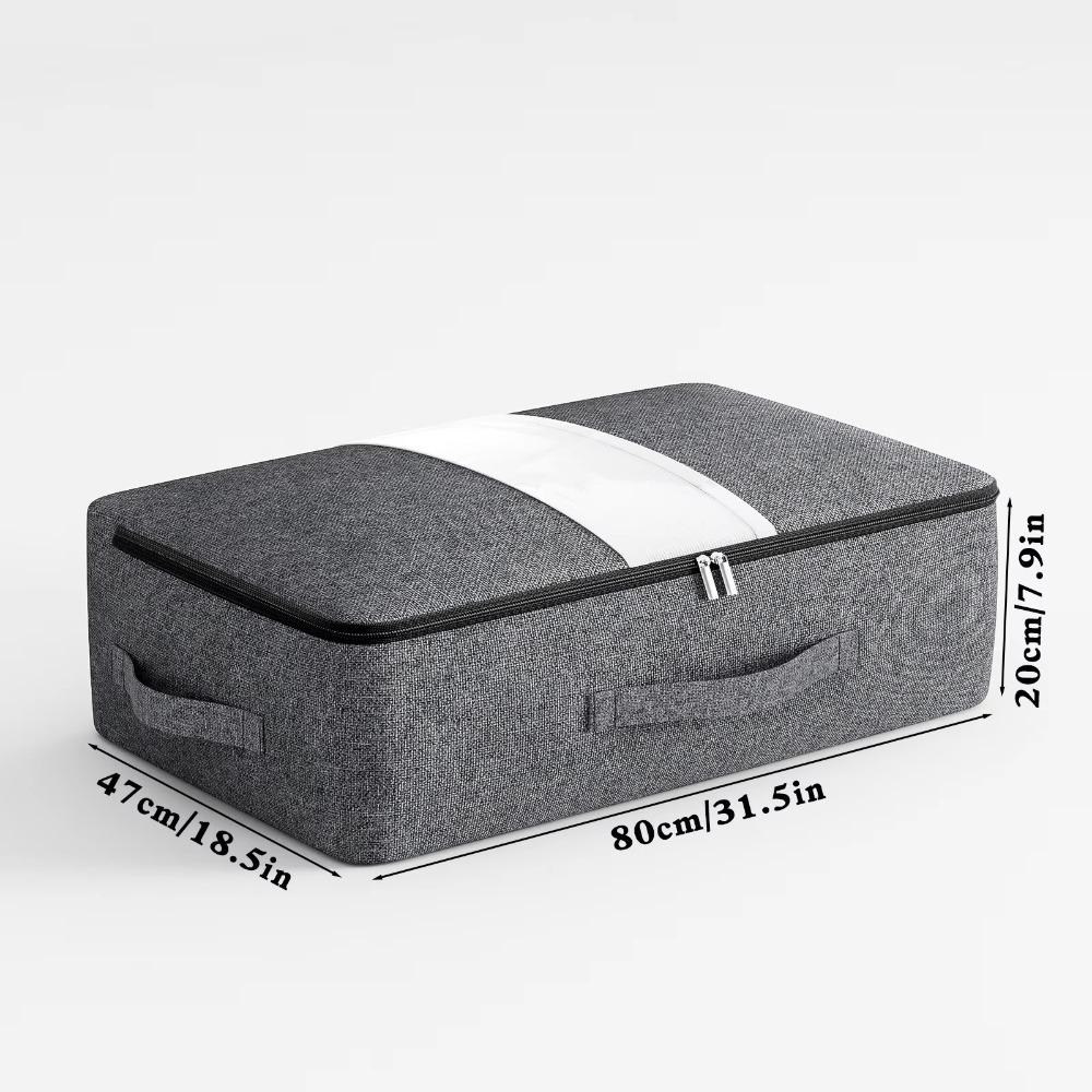 With Handle Under-bed Storage Bag Dust Proof with Large Transparent Window Foldable Storage Box Wear-resistant Large Capacity