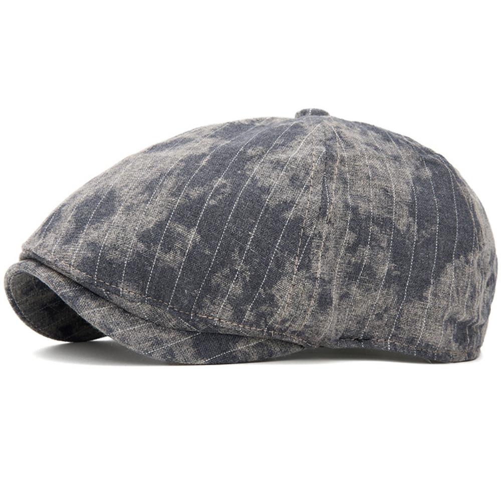 HT5066 Mens Berets Women Artist Painter Striped Beret Hat Male Female Ivy Flat Cap Spring Summer Adjustable Octagonal Beret Caps