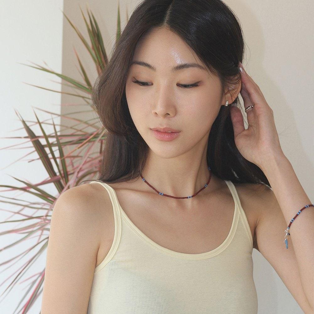 [Genuine Product from Headquarters / Silk Pouch Included] Silver 925 Single-loop Bead Necklace