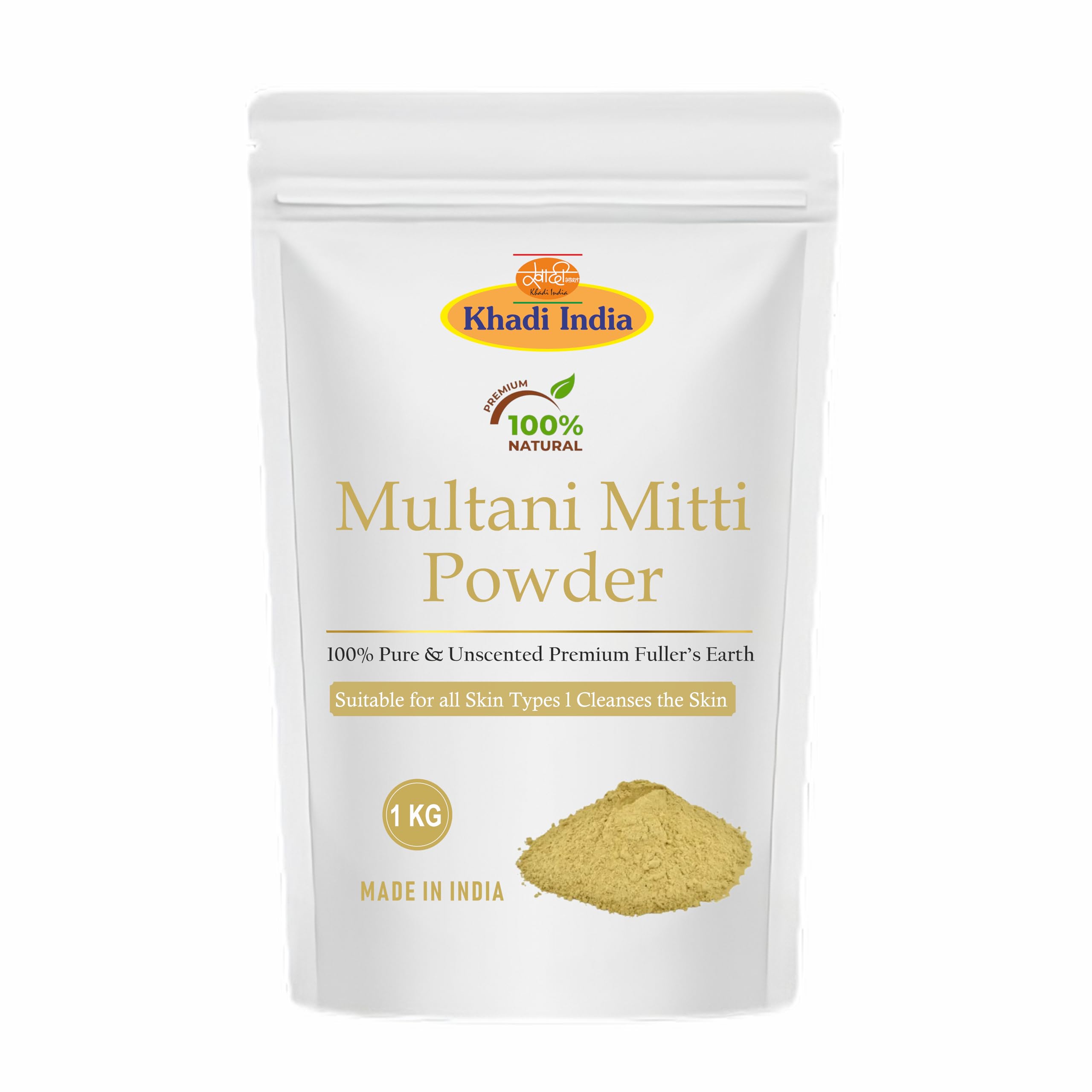 Khadi Organic Pure Multani Mitti Powder (Fuller s Earth) Skin Face Clays (1 k.g)