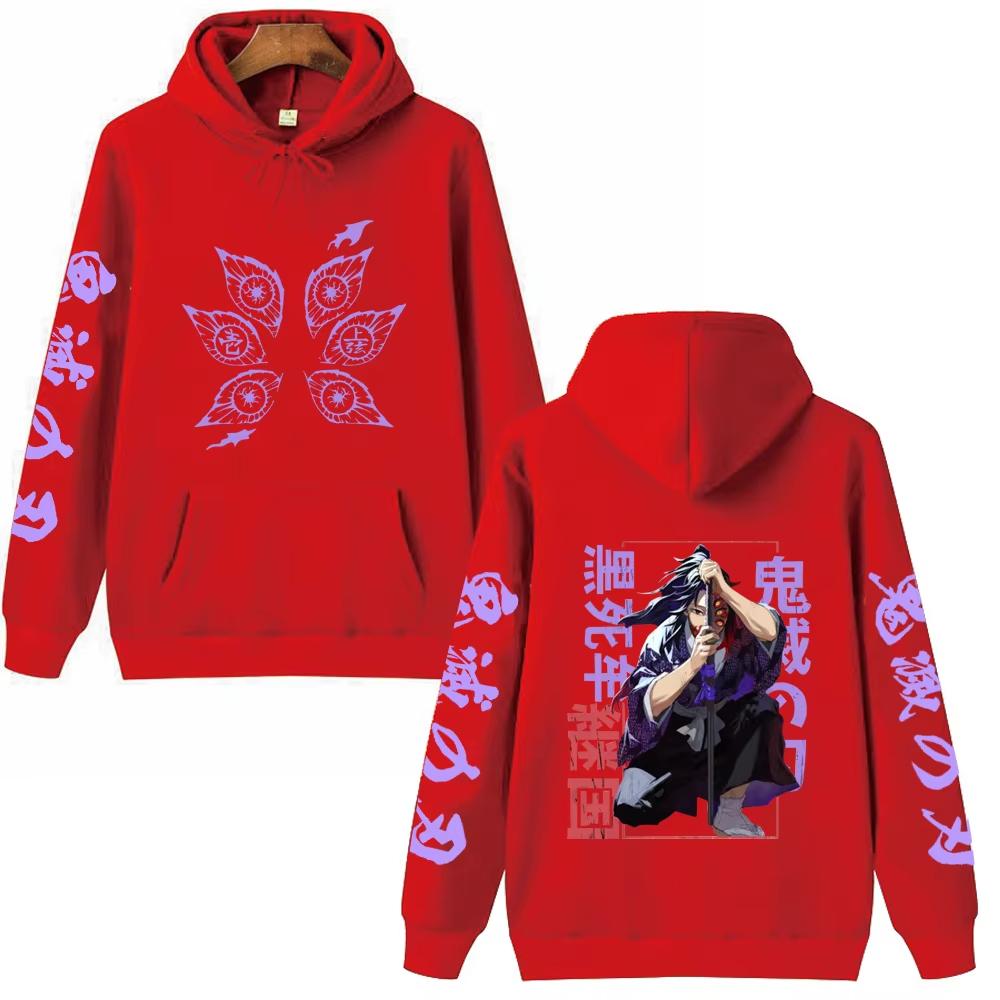 Anime Demon Slayer Kokushibo Graphic Printed Hooded Men Women Hoodies Casual Loose Sweatshirt Harajuku Unisex Streetwear