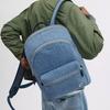 Coach Charter 30 Double Zipper Closure Denim And Calfskin Backpack Large Men Backpack Indigo CR764-WSA