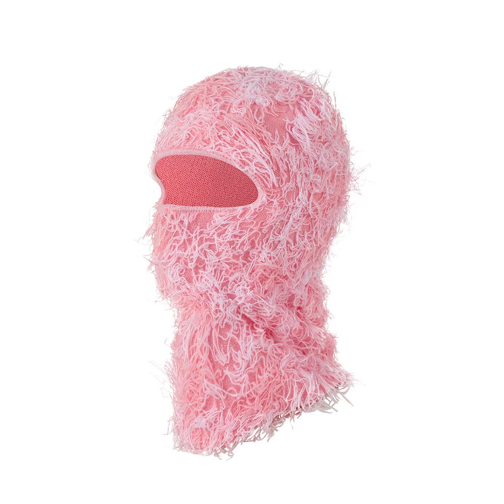 Single-Hole Knitted Prank Mask: Acrylic Yarn Balaclava for Outdoor Warmth