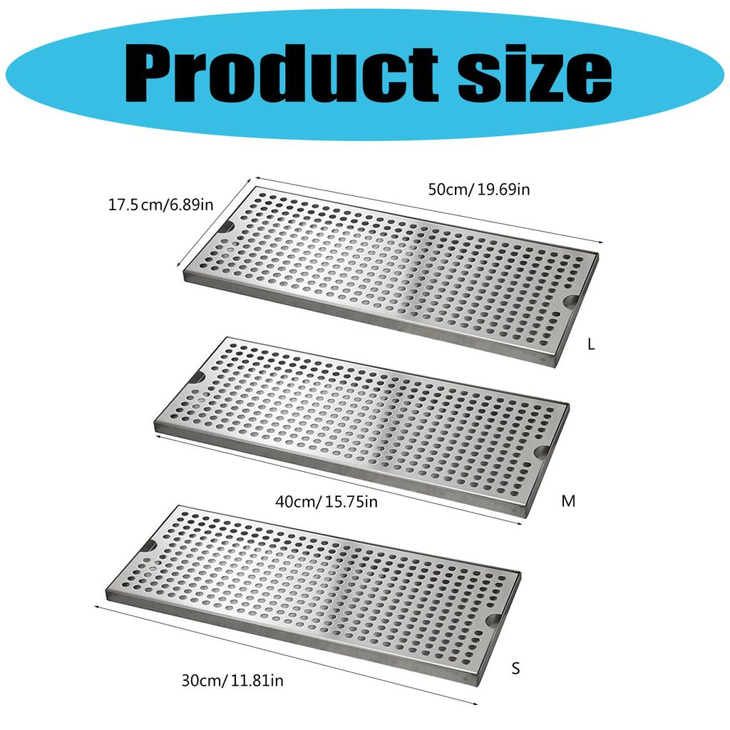 Stainless Steel Spill Pan Without Drain Beer Drip Tray Tea Drainage Plate Tea Drainage Plate Beverage Drip Tray
