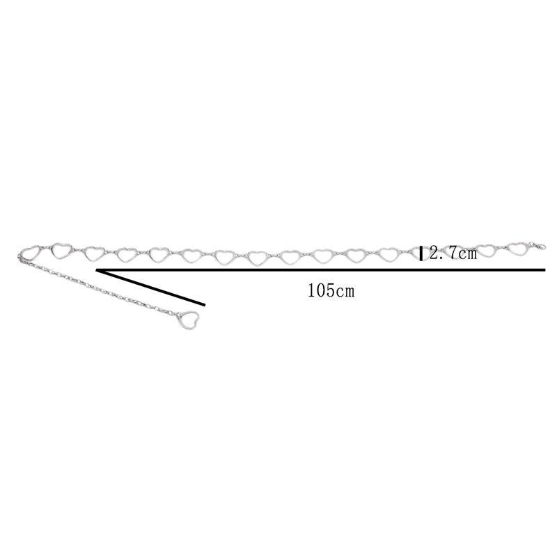 Gold Metal Belt Fashion Women's Silver Waist Chain Women's Heart Chain Belt Dress Accessories