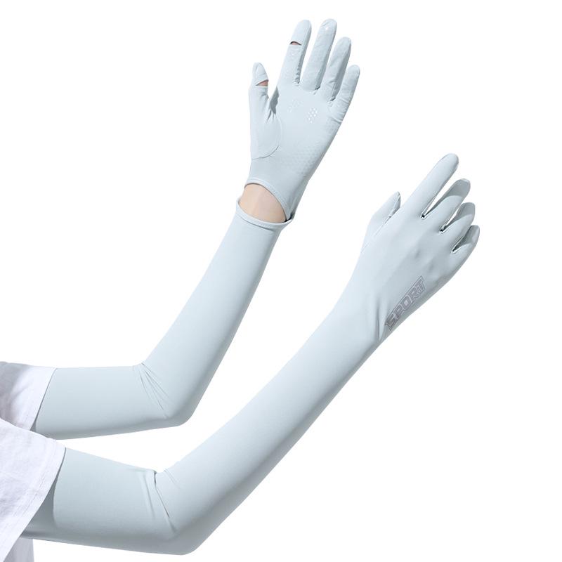 Women's Ice Silk Sun Protection Sleeves: Long, Breathable, Thin Style for Driving and Summer Wear.