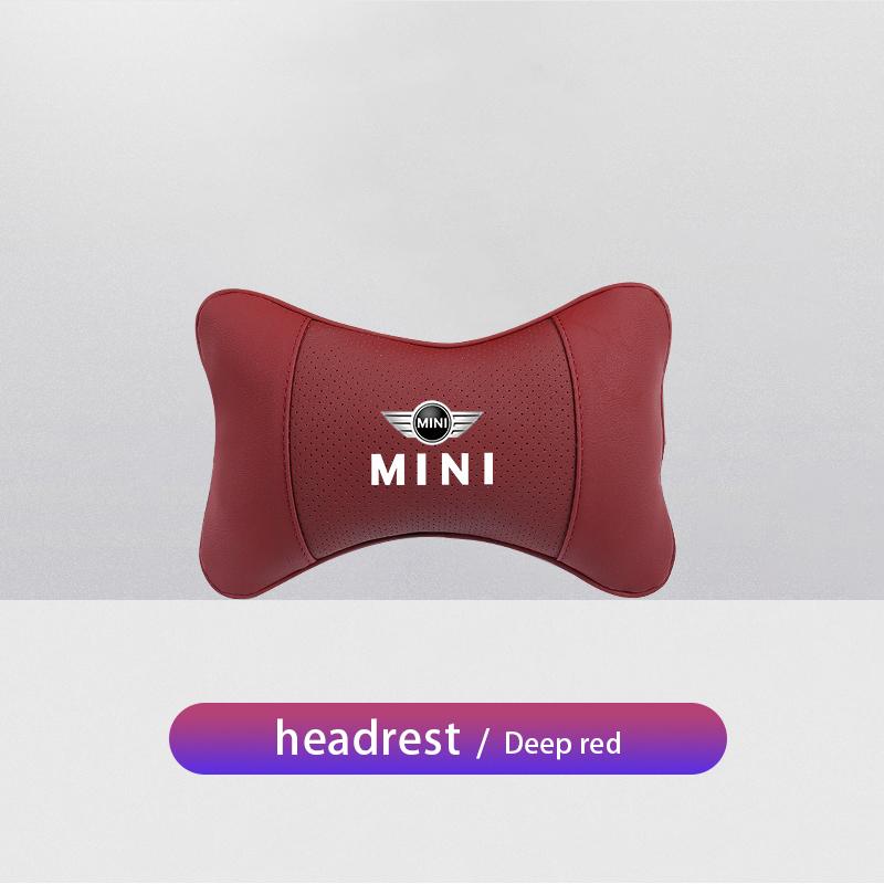 

1Pcs Car Headrest Embroideryed Emblem Seat Neck Pillow For Mini Cooper JCW Works R56 R50 F54 F55 F56 F57 F60 R52 R53 R55 R57 R58