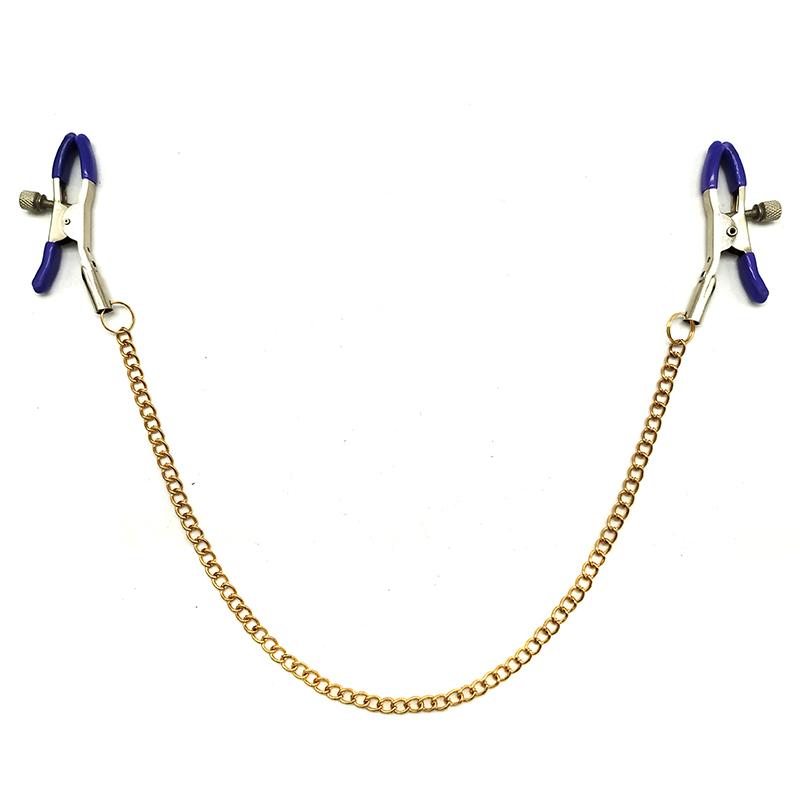 Sex Breast Nipple Clamp Clips Silver Gold Purple Chain Nipple Clip Shaking Clamps Stimulate Clip Sex Slaves Adult Sex