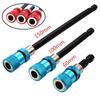 60mm Dark Blue Adjustable Stainless Steel Screwdriver Bit Extension with 1/4 Hex Shank & Quick Release Magnet