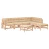 VidaXL Salon de Jardin avec Coussins 7 pcs, Canapés avec Dossier et Accoudoir, Ensemble de Meubles avec Table Basse Patio 3185976
