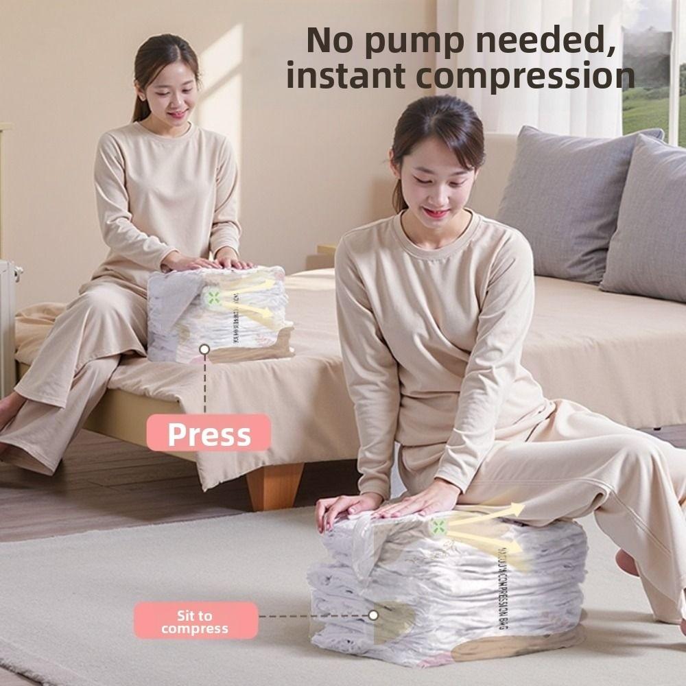 Cube Compression No-Pump Vacuum Bags Space Saving Storage Compression Bag  Travel Packing