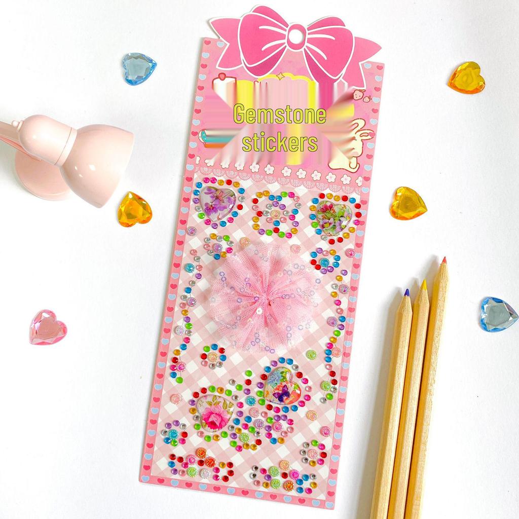 Princess Lace Dress Acrylic Rhinestone Stickers - DIY Cartoon Handmade Decoration for Kids