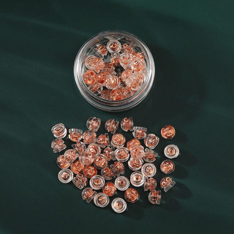 

Прозрачный круглый силиконовый вкладыш 18K с защитой от падения Rose Gold 10 Pair