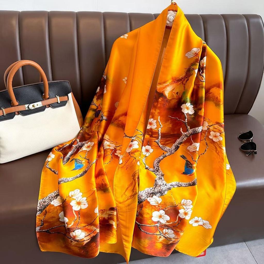 Women's New Style with Shirts In Autumn and Winter  Fashionable and Versatile Silk  Light Luxury Gift for Mother Scarf