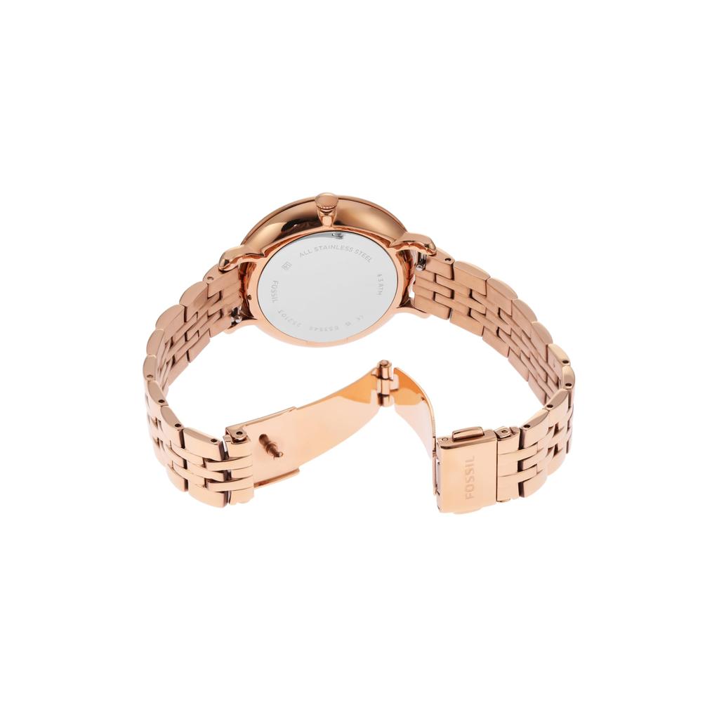 Fossil Jacqueline Three Hand Date Stainless Steel Watch Rose Gold Tone