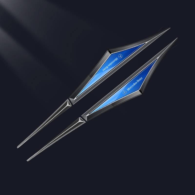 2Pcs Metal Car Fender Side Wing Emblem Badge Sticker for Mercedes Benz AMG B C E Class A Class C200L GLC GLK GLA JL1