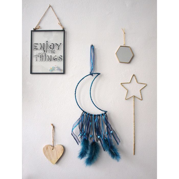 MégaCréa DIY - Kit Attrape-rêve Dreamcatcher Lune 15,5 x 5,5 cm