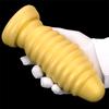 Goldenes Silikon, weich, extra groß, super dick, mit Saugnapf, Anal-Expander, Anal-Plug, Anal-Fisting, hinterer Anal-Masturbator