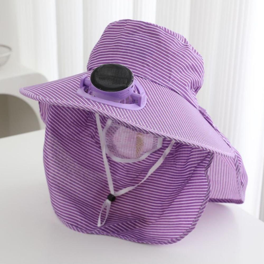 Fashion Solar Fan Face Mask Sun Hat 300mA UV Protection Fisherman's Hat Wide Brim Breathable Tea Picking Work Hat Summer Unisex