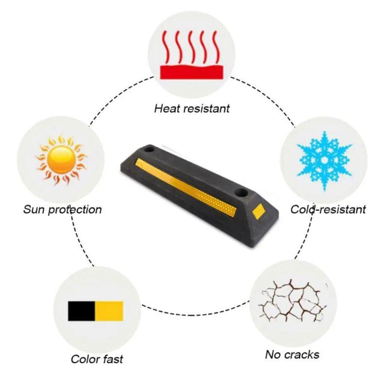 Heavy Duty Parking Stopper Rubber-Plastic Rubber Vehicle Floor Stopper Limit Stop Safety Stopper Auto Wheel Guide Block Driveway
