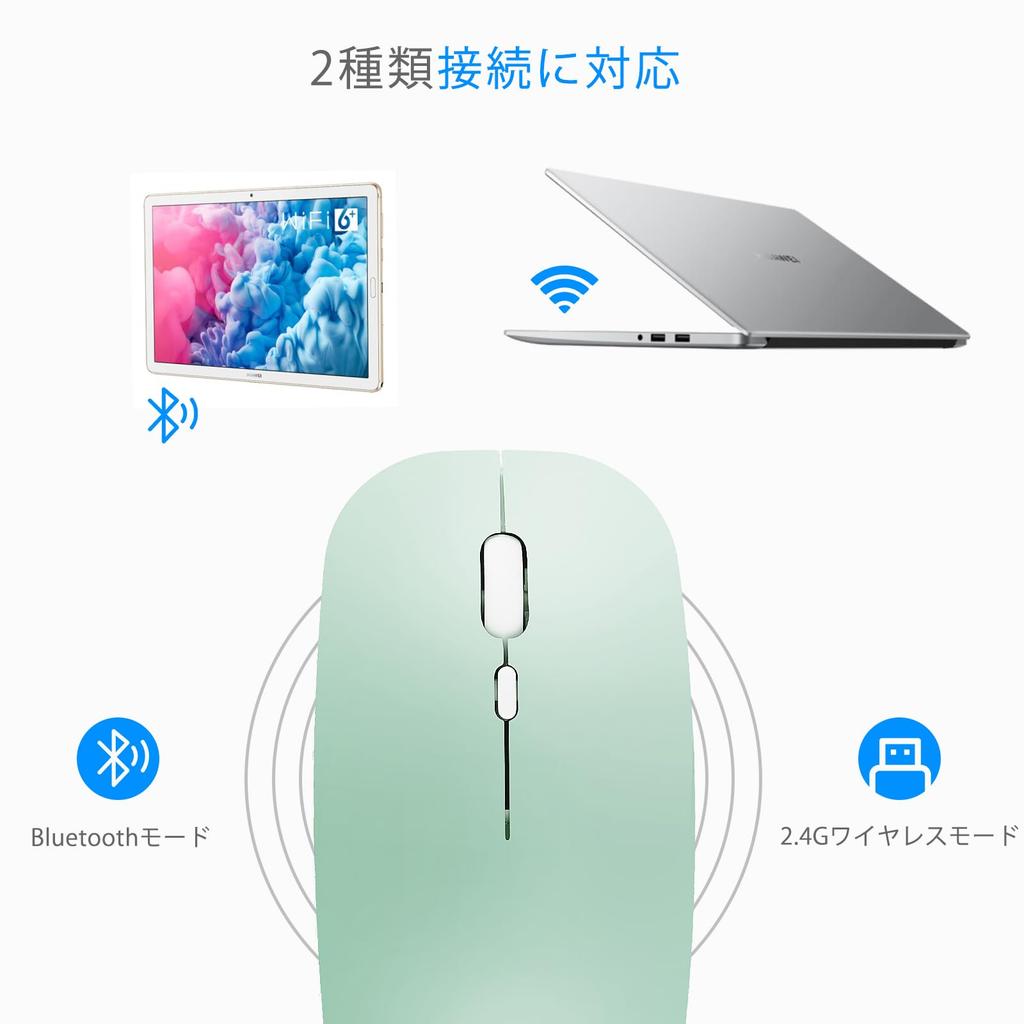 Rechargeable Bluetooth Wireless Mouse with 3DPI Optical High Compatible with and PC Slim, Quiet, 2.4GHz Operation, Modes, Control, Precision,