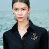 Simple hollow fox brooch women's high-end exquisite fashion suit sweater accessories elegant personality brooch pin