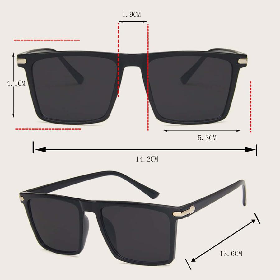 New Classic Black Square Sunglasses Men Fashion Mirror Blue Sun Glasses Unisex Vintage Anti Glare Driving Shades UV400