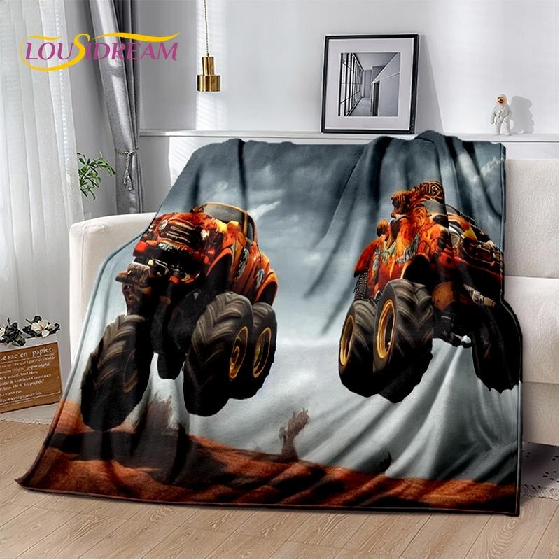Monster Truck 3D Monster Jam Cartoon Soft Blankets,Keep Warm Throw Blanket Comfortable Blanket for Picnic Beds Sofa Home Bedroom