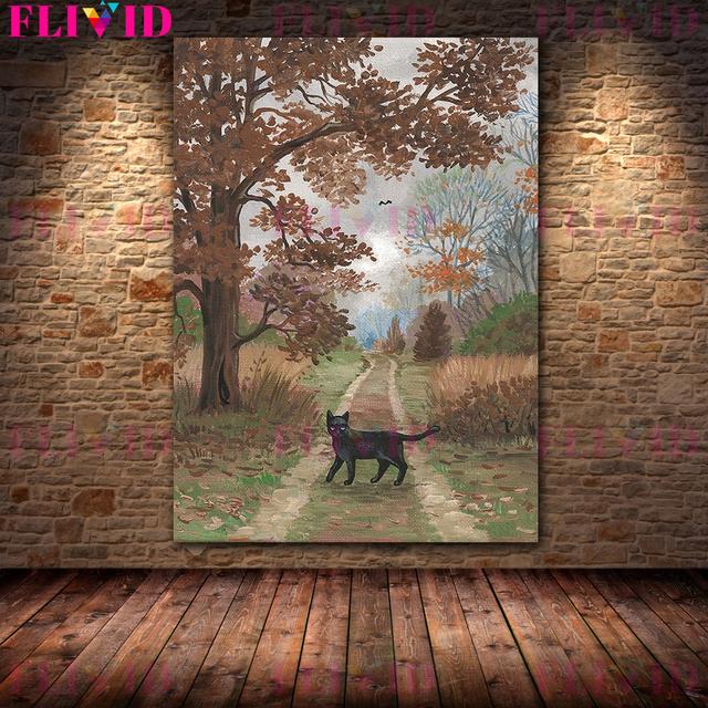 Salem Stan Autumn Witch's Party Art Decoration Oil Painting Witch's House Ghost Retro