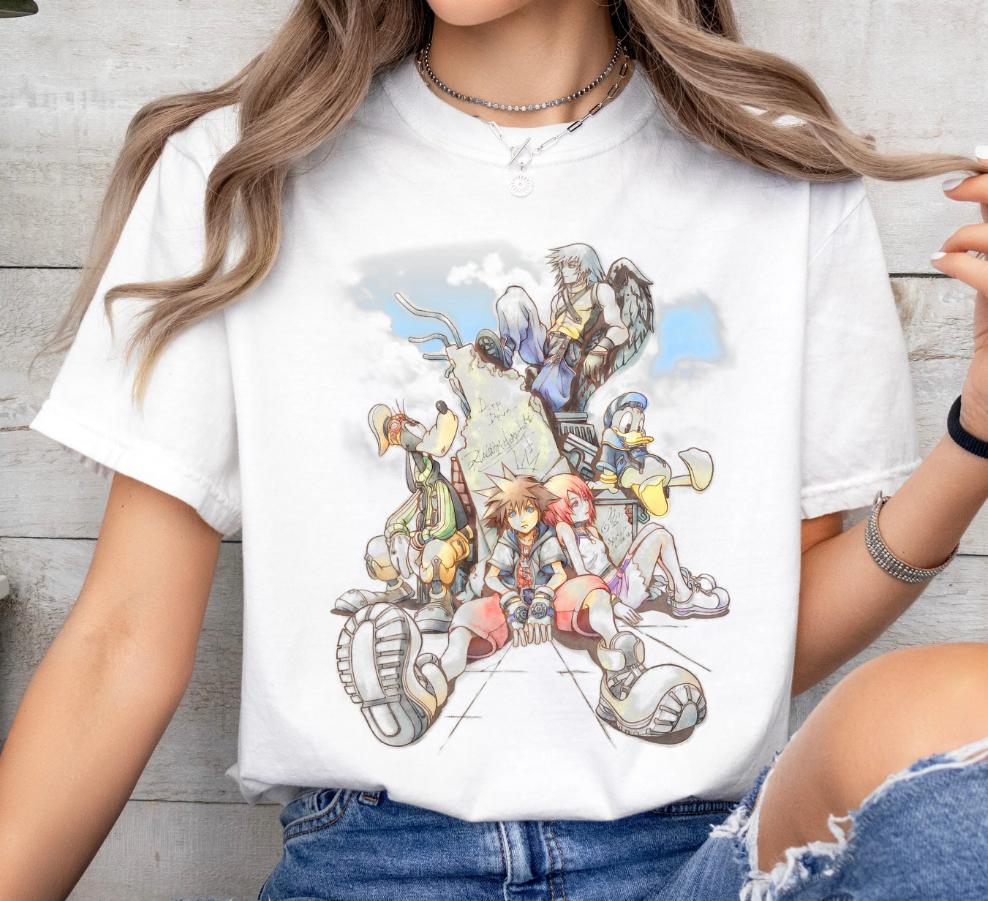 

Kingdom Hearts Group Shot Deep Dive Sketch TShirt Walt world Shirt land WDW Matching Family Shirt S