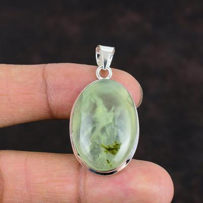 Moss Prehnite Pendant Handmade Gemstone Jewelry 925 Sterling Silver Pendant Decent Jewelry Unique Style Pendant Gifts For Mom Silver Jewelry