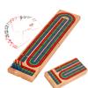 Dřevěná Cribbage desková hra Klasická 3-dráhová Cribbage deska s 9 Cribbage kolíčky Přenosná karetní desková hra pro dospělé do interiéru a exteriéru