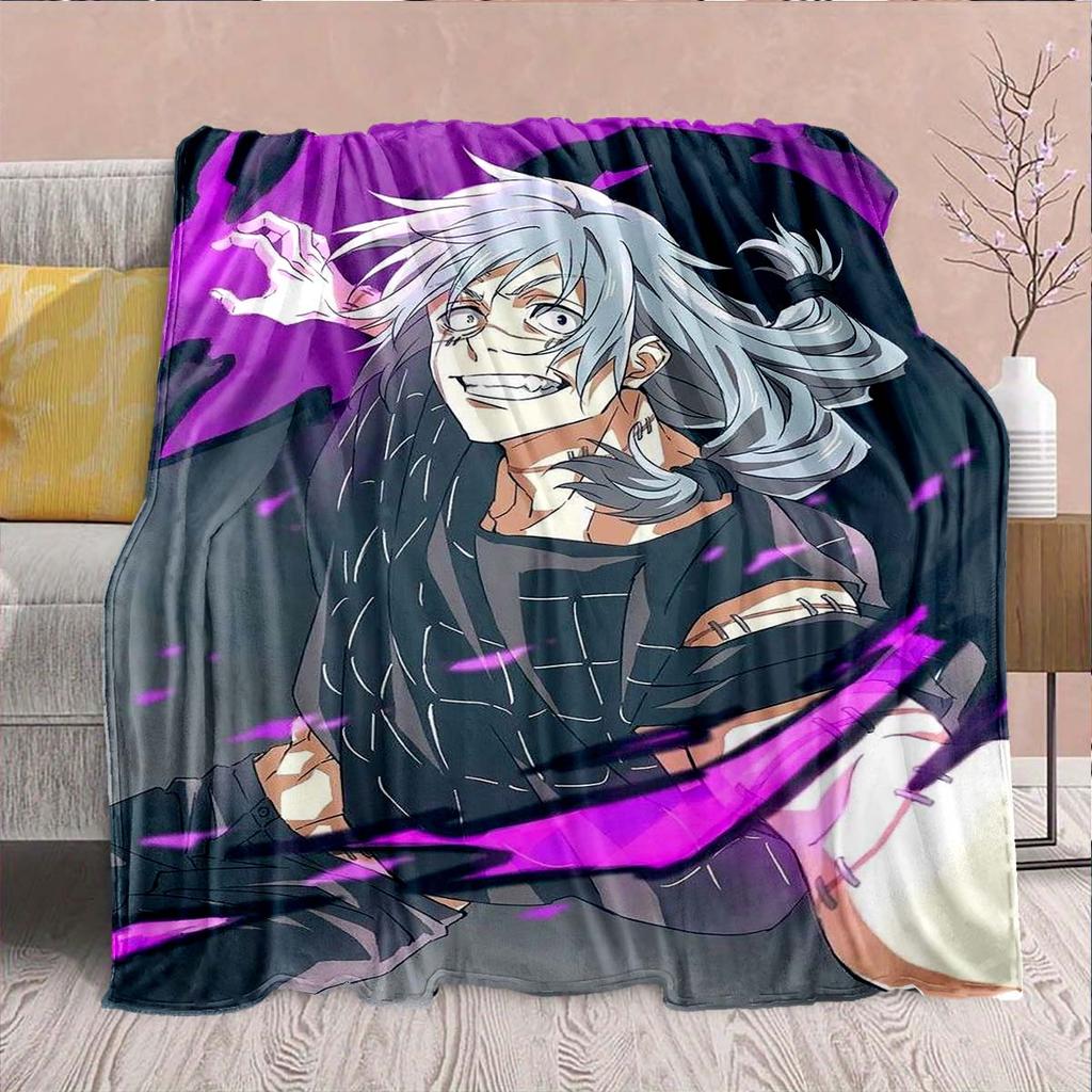 Jujutsu Kaisen Flannel Warm Throw Blanket Soft Cozy Plush Lightweight Sofa Bed Home Decor -QJY