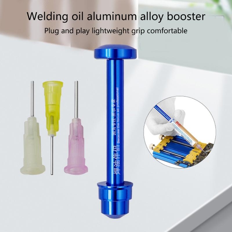Saldature Booster Lega di alluminio Booster Paste Flussante Saldatura Olio per saldatura Spingipistone Siringhe manuali Erogatore a pistone Riparazione