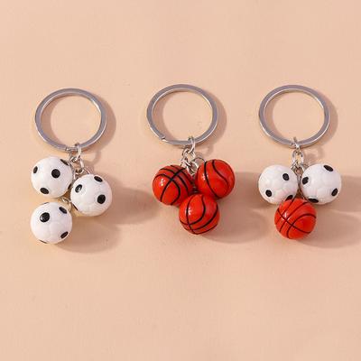 Cute Resin 3D Football Basketball Keychain Sports Ball Key Ring Pendants for Men Women Handbag Decor DIY Handmade Jewelry Gifts