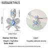 Charm Bead Charms Authentic copper Plated Blue Zircon Butterfly Knot Heart Pendant Bead Charms Compatible With Bracelets Diy Gift Women Delicate