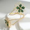 Floral Flower Bracelet Enamel Glaze Armband Fairy Open Arm Bangle  Party