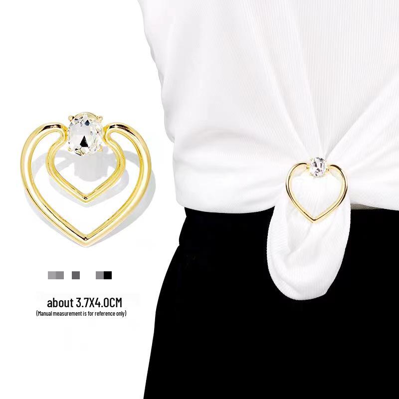 

T-shirt Knot Cardigan with Metal Brooch: Dual-Use Scarf & Shawl Accessory