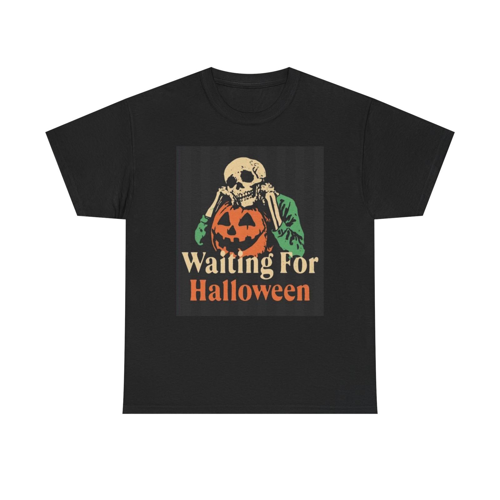Waiting For Halloween Funny Graphic T Shirt Cotton Tee M