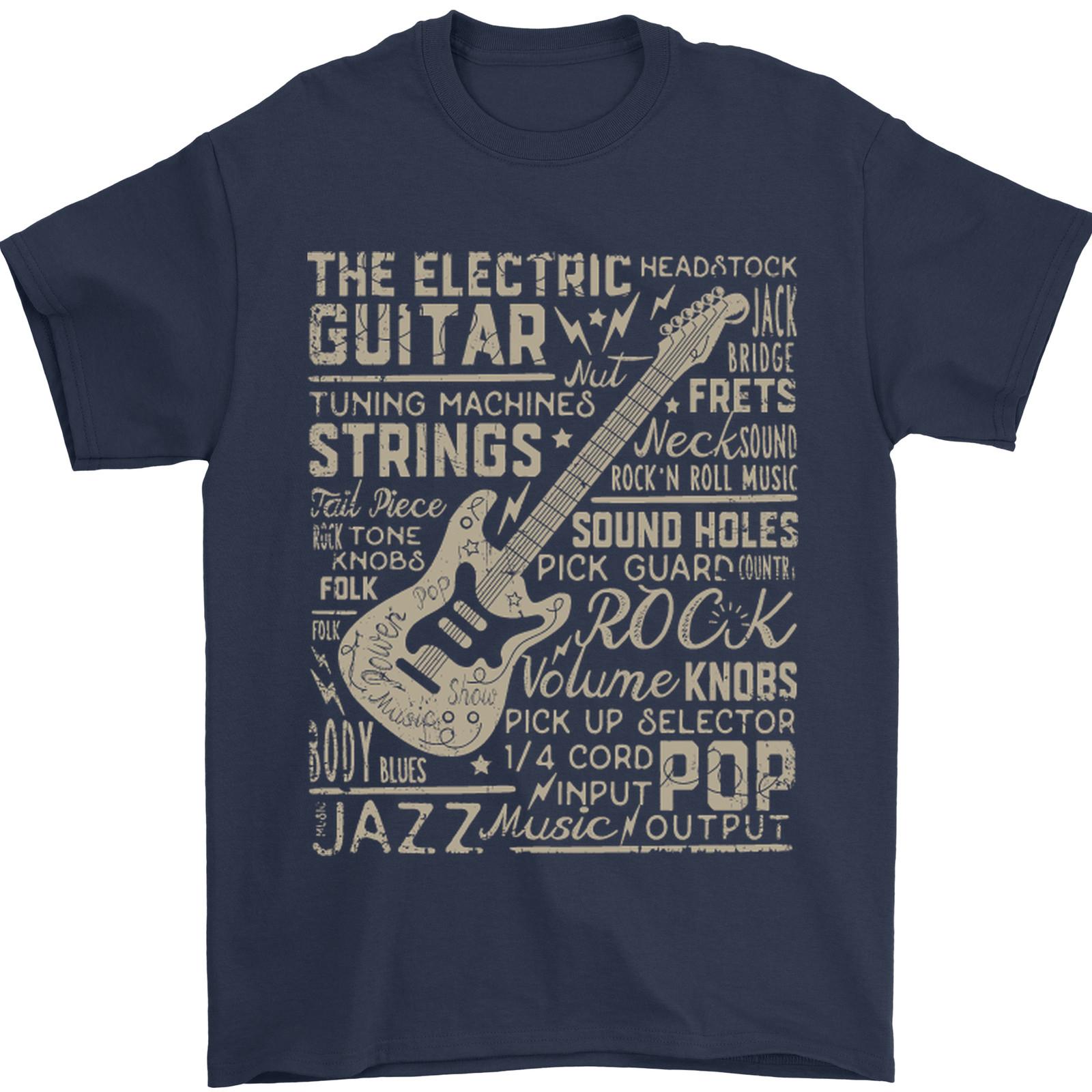 Guitar Word Art Guitarist Electric Acoustic Mens T-Shirt 100% Cotton S разноцветный