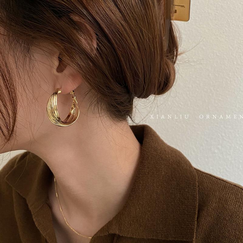 Herbst und Winter Maillard Serie Retro Braun Light Luxury Ohrstecker Ins Style Ohrringe Großhandel