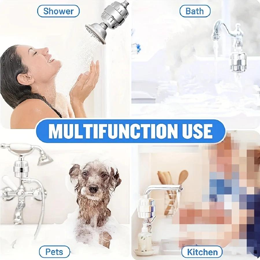 20 Stages High Output Shower Water Filter Remove Chlorine Heavy Metals Filtered Showers Headhower Head Soften For Hard Water